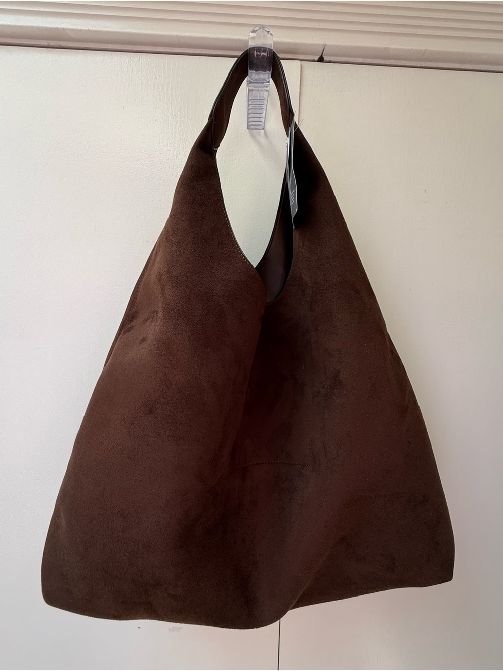 GAP Dark Brown Vegan Suede Hobo Bag BNWT - Picture 7 of 7